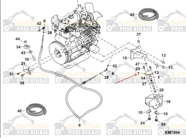 Tampon motor pentru miniexcavator Bobcat 323 - imagine 2